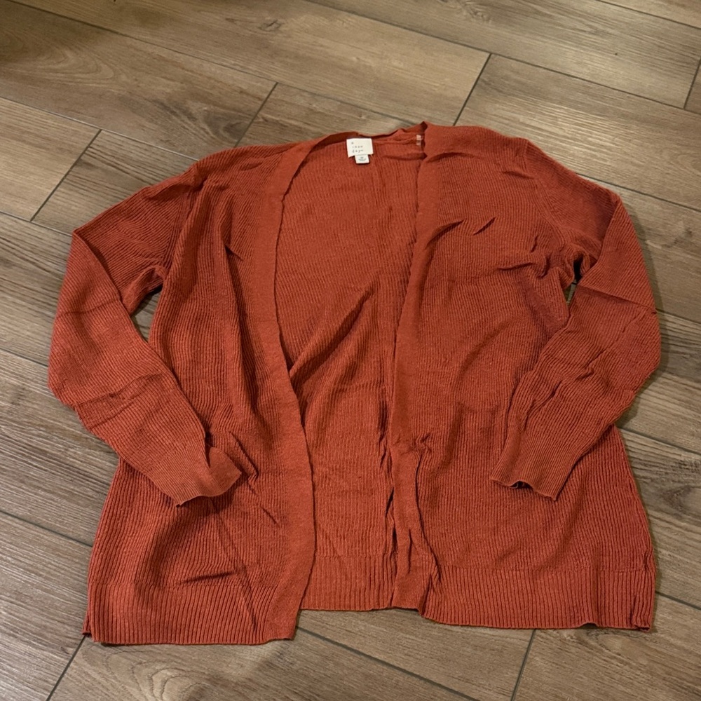 *a new day Women's Terracotta Open Cardigan
